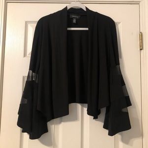 R&M Richards Black Open Cardigan Jacket Size S